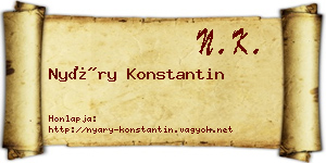 Nyáry Konstantin névjegykártya